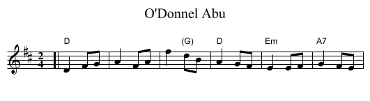 O'Donnel Abu - staff notation