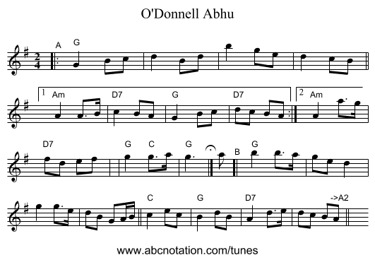 O'Donnell Abhu - staff notation