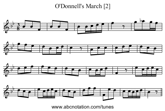 O'Donnell's March [2] - staff notation