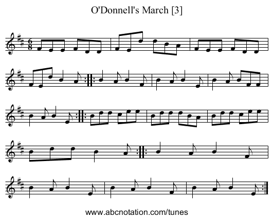 O'Donnell's March [3] - staff notation