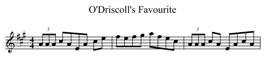 O'Driscoll's Favourite - staff notation