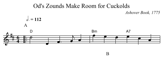 Od's Zounds Make Room for Cuckolds - staff notation