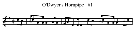 O'Dwyer's Hornpipe   #1 - staff notation
