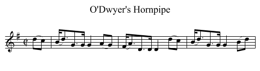O'Dwyer's Hornpipe - staff notation