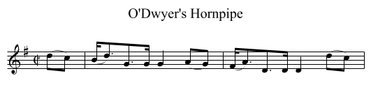 O'Dwyer's Hornpipe - staff notation