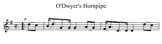 O'Dwyer's Hornpipe - staff notation