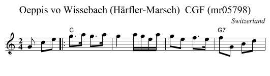 Oeppis vo Wissebach (Härfler-Marsch)  CGF (mr05798) - staff notation