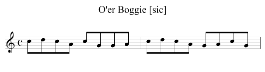 O'er Boggie [sic] - staff notation