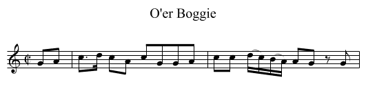 O'er Boggie - staff notation