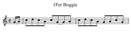 O'er Boggie - staff notation