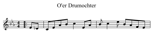 O'er Drumochter - staff notation
