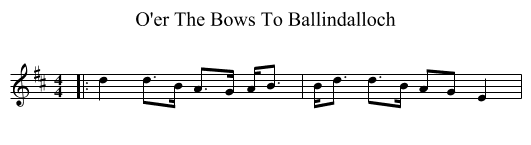 O'er The Bows To Ballindalloch - staff notation