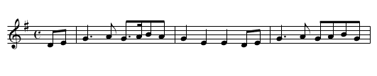 O'er the Hills and far awa - staff notation