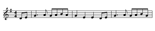 O'er The Hills And Far Away. JMT103 - staff notation