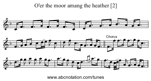 O'er the moor amang the heather [2] - staff notation