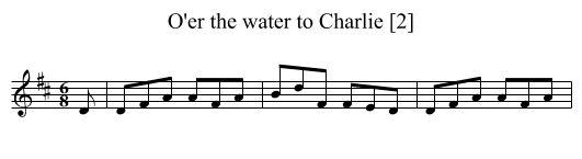 O'er the water to Charlie [2] - staff notation