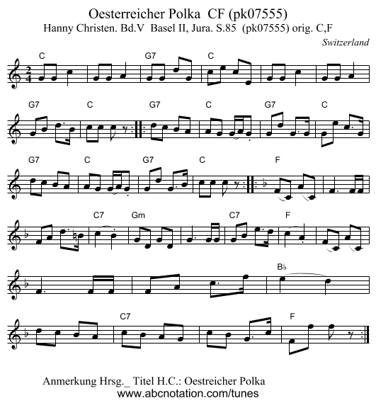 Oesterreicher Polka CF (pk07555) - staff notation