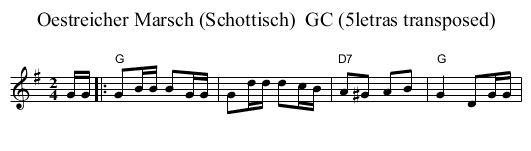 Oestreicher Marsch (Schottisch)  GC (5letras transposed) - staff notation