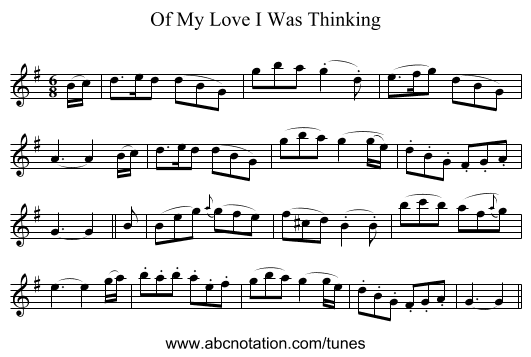 Of My Love I Was Thinking - staff notation