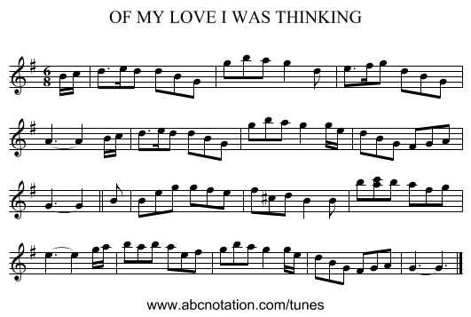 OF MY LOVE I WAS THINKING - staff notation