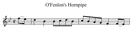 O'Fenlon's Hornpipe - staff notation