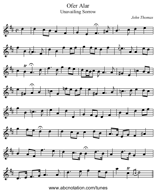 Ofer Alar - staff notation