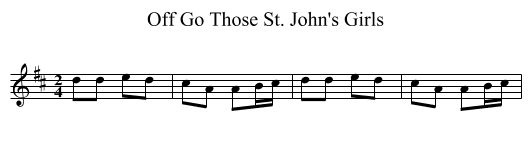 Off Go Those St. John's Girls - staff notation