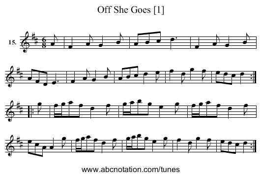Off She Goes [1] - staff notation