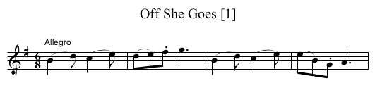 Off She Goes [1] - staff notation