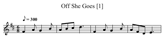 Off She Goes [1] - staff notation