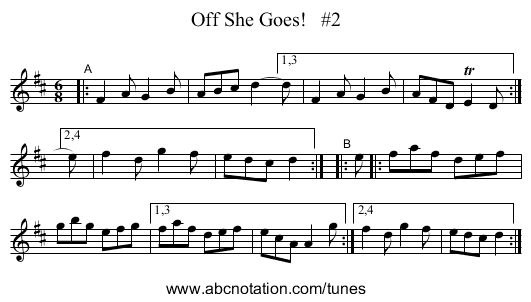 Off She Goes!   #2 - staff notation