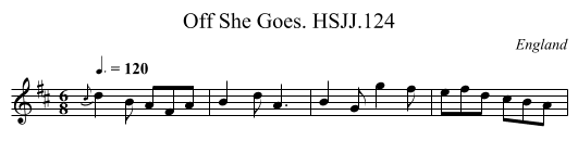 Off She Goes. HSJJ.124 - staff notation