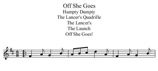 Off She Goes - staff notation