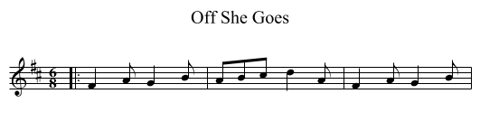 Off She Goes - staff notation