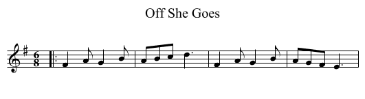 Off She Goes - staff notation