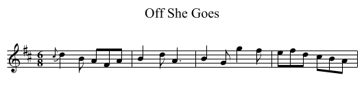 Off She Goes - staff notation