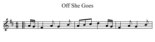 Off She Goes - staff notation