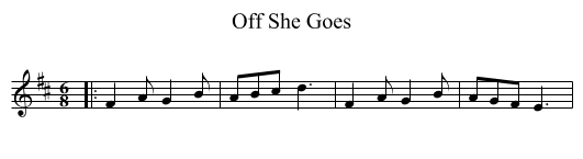 Off She Goes - staff notation