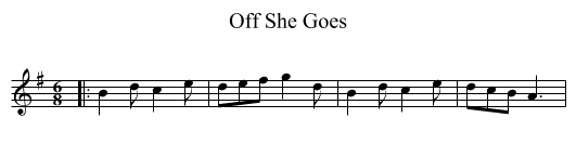 Off She Goes - staff notation