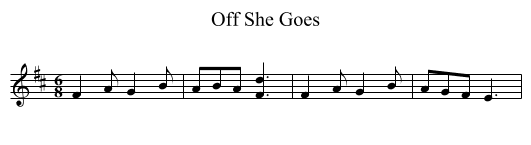 Off She Goes - staff notation