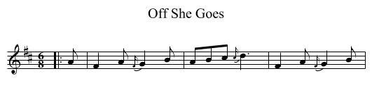 Off She Goes - staff notation