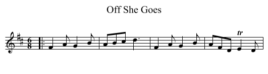 Off She Goes - staff notation