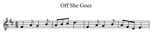 Off She Goes - staff notation