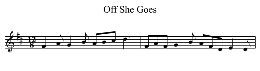 Off She Goes - staff notation