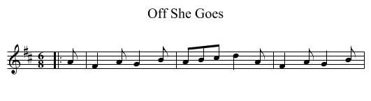 Off She Goes - staff notation