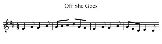 Off She Goes - staff notation