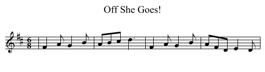 Off She Goes! - staff notation