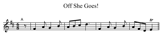 Off She Goes! - staff notation