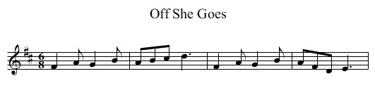 Off She Goes - staff notation