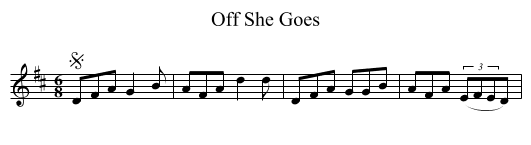Off She Goes - staff notation